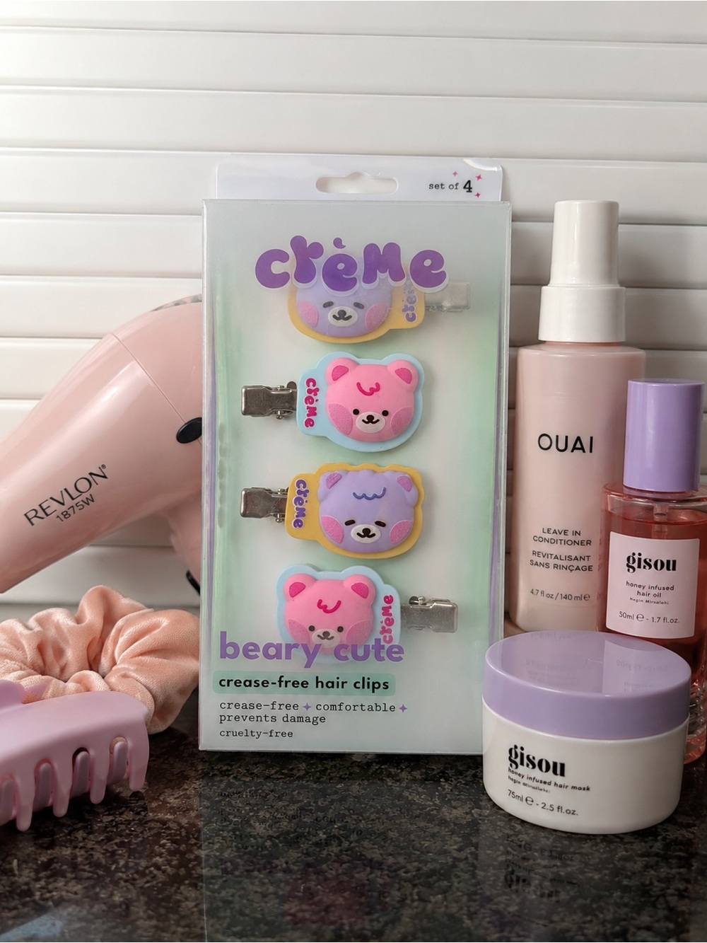 The Crème Shop| “Beary Cute” Crease-Free Hair Clips (Set of 4)| NIB